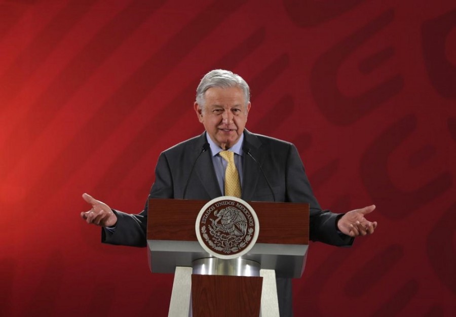 El presidente Andrés Manuel López Obrador en una de sus conferencias matutinas. Foto cortesía de presidencia.