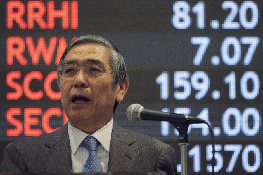 Haruhiko Kuroda, el gobernador del Banco de Japón, que hoy mantuvo su tasa de interés sin cambios y envió un mensaje dovish al menos hasta 2020. Foto de archivo. 