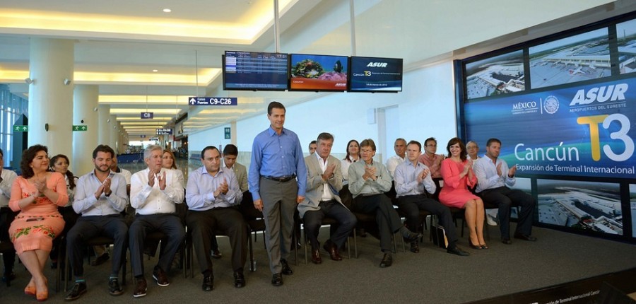 Grupo Aeroportuario del Sureste recibe en su terminal de Cancún más pasajeros internacionales que cualquier otro aeropuerto nacional. Foto de archivo.