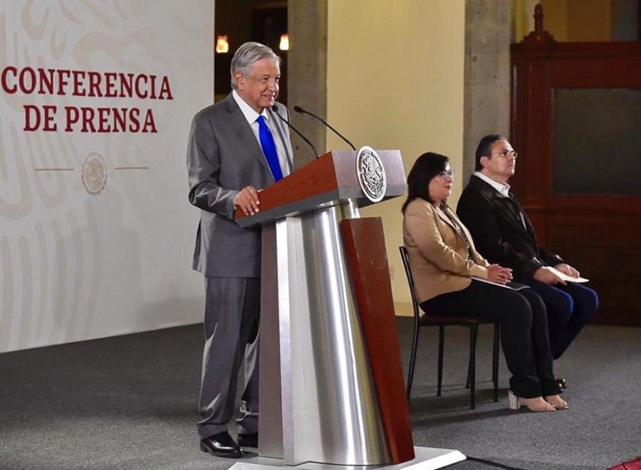 El presidente Andrés Manuel López Obrador declaró desierta la licitación para construir la refinería Dos Bocas, en Tabasco. Foto de presidencia.