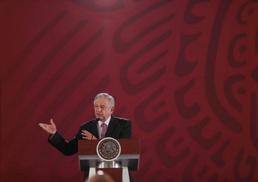 El presidente Andrés Manuel López Obrador en su habitual conferencia de prensa matutina. 