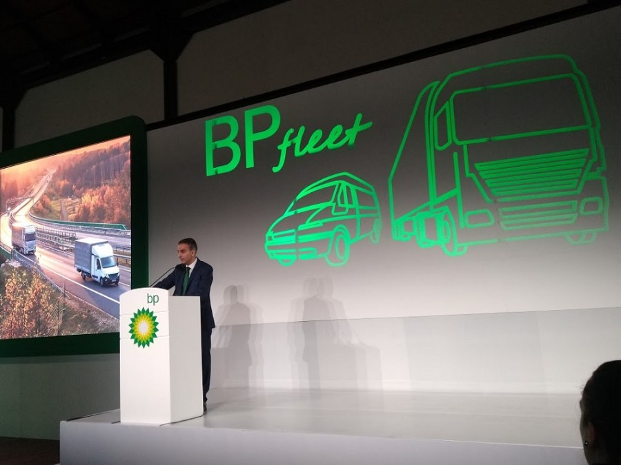 Álvaro Granada, director general de combustibles de BP en México, durante la presentación de BPfleet. Foto de Infosel.