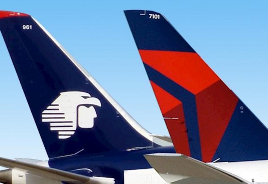 En dos años, AeroMéxico y Delta han transportado conjuntamente a 14.4 millones de pasajeros. Foto de Delta