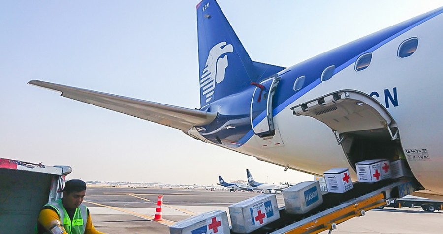 Para el traslado de carga, AeroMéxico utilizó sus aeronaves 787 Dreamliner, que durante los meses más complicados de la pandemia estuvieron en tierra. Foto archivo