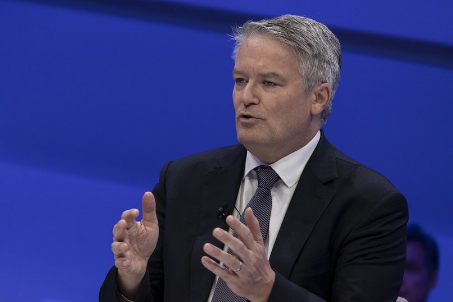 Mathias Cormann, el secretario general de la OCDE, durante su intervención en el Foro Económico Mundial de 2023 en Davos, Suiza. Foto Flickr.com (https://flic.kr/p/2ocpHWX)