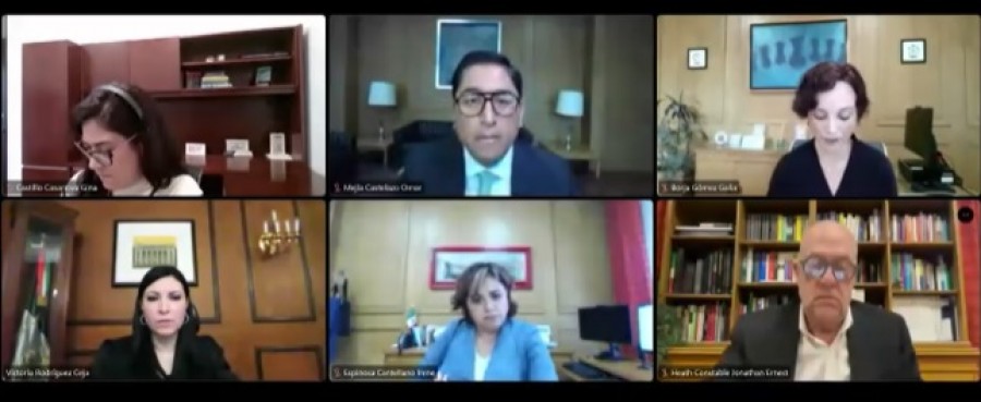 Banco de México eleva sus pronósticos para el desempeño de la economía mexicana en este año y el próximo. Foto captura de la conferencia trimestral
