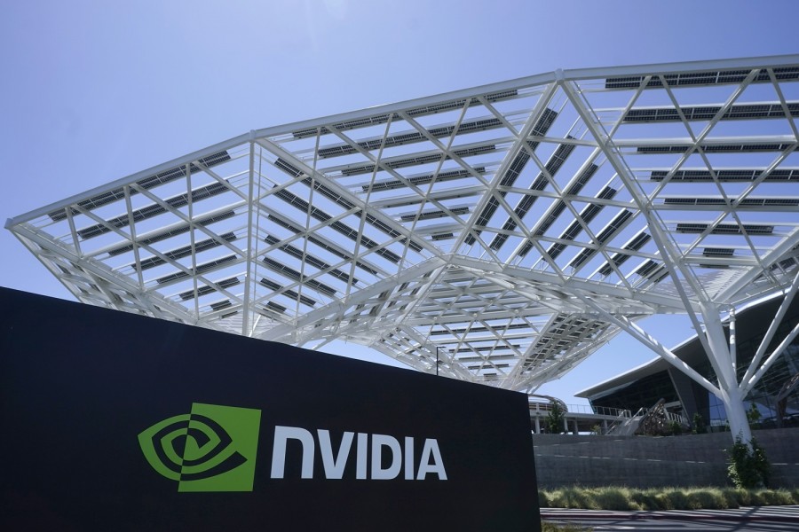 El edificio de oficinas de Nvidia se muestra en Santa Clara, California. Foto AP/Jeff Chiu