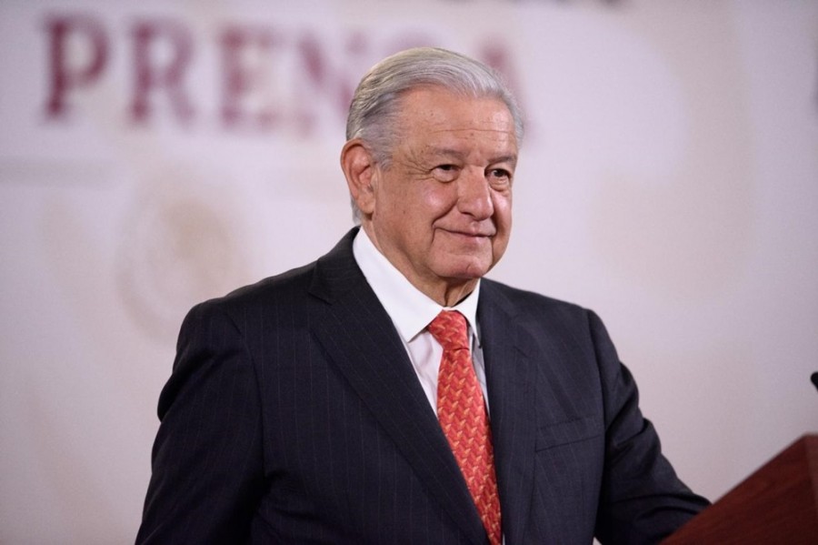 El presidente López Obrador minimizó un incidente que tuvo la candidata presidencial Claudia Sheinbaum en una gira por Chiapas. Foto de Presidencia