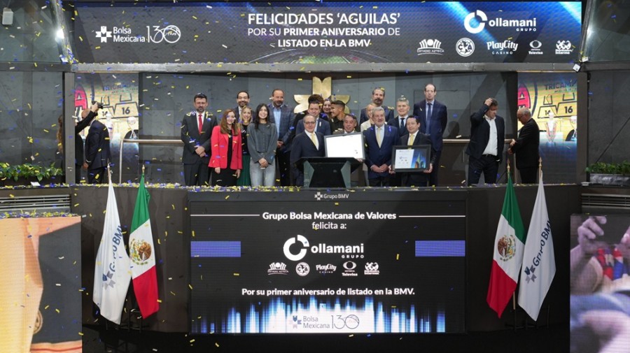 El alza contrasta con la caída de 0.8% de la Bolsa Mexicana de Valores y si bien cerró en 42.2 pesos, por momentos el alza llegó a ser de casi 10% en la jornada, lo que habría representado su mejor desempeño desde que comenzó a cotizar en enero de 2024. Foto X/GrupoOllaman